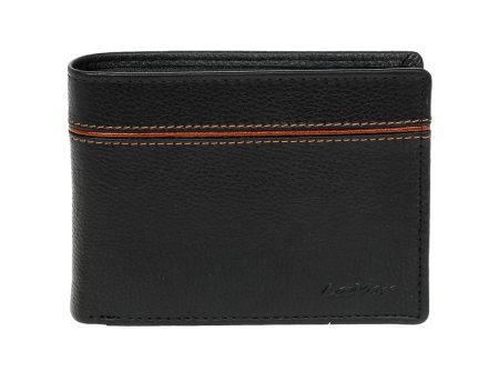 Men's leather wallet black lavor
